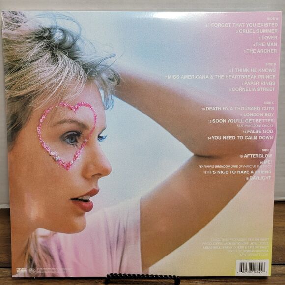 VINYL Taylor Swift Lover 2 Colored LP Set (Pink & Blue) - SEALED - Picture 3 of 4